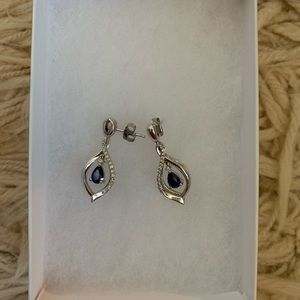 Cute blue diamond earrings